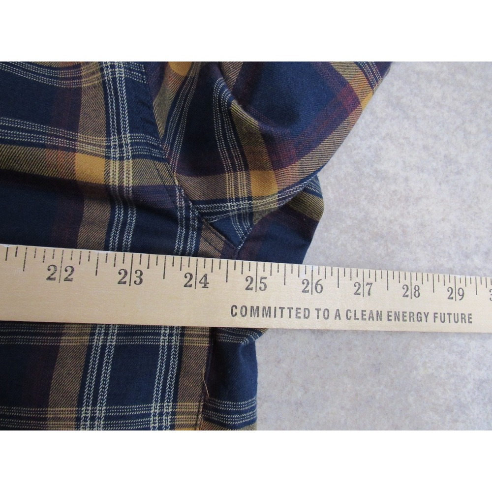 Royal Robbins Mens XXL Active Fit Plaid Snap Front Hiking Shirt Blue Yellow - Picture 7 of 8